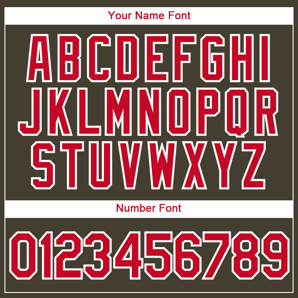 Personalized Olive Red-White Authentic Throwback Salute To Service Basketball Jersey Team Custom Name and Number Personalized Olive Red-White Authentic Throwback Salute To Service Basketball Jersey Team Custom Name and Number - Image 4