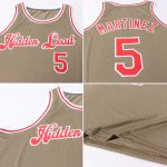 Personalized Olive Red-White Authentic Throwback Salute To Service Basketball Jersey Team Custom Name and Number