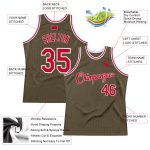 Personalized Olive Red-White Authentic Throwback Salute To Service Basketball Jersey Team Custom Name and Number