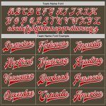 Personalized Olive Red-White Bomber Full-Snap Varsity Letterman Salute To Service Jacket Team Custom Name and Number