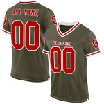 Personalized Olive Red-White Mesh Authentic Throwback Salute To Service Football Jersey Team Custom Name and Number