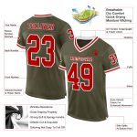 Personalized Olive Red-White Mesh Authentic Throwback Salute To Service Football Jersey Team Custom Name and Number