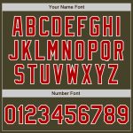 Personalized Olive Red-White Salute To Service Two-Button Unisex Softball Jersey Team Custom Name and Number