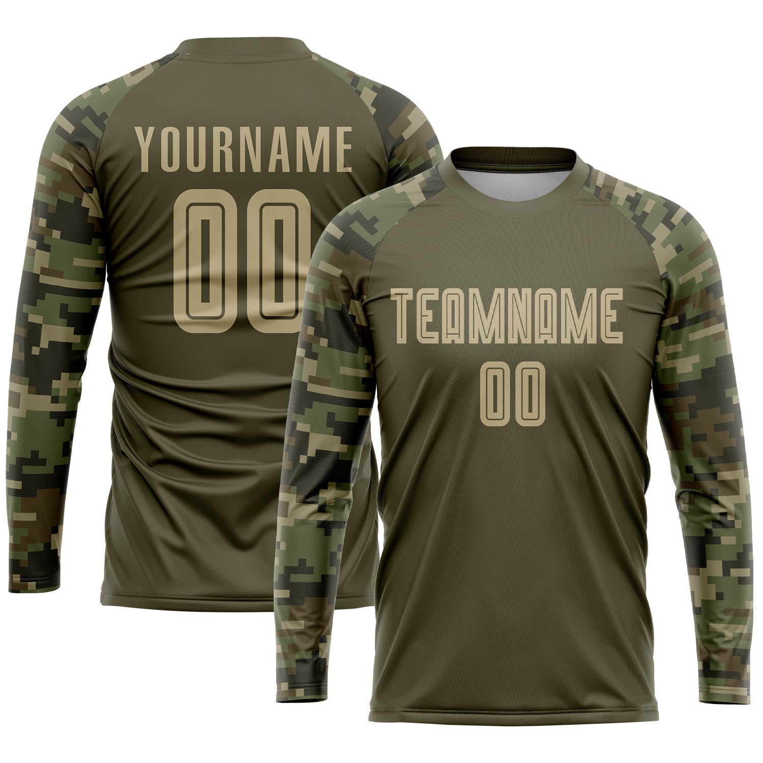 Personalized Olive Vegas Gold-Camo Sublimation Salute To Service Soccer Uniform Jersey Personalized Olive Vegas Gold-Camo Sublimation Salute To Service Soccer Uniform Jersey - Image 3