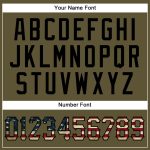 Personalized Olive Vintage USA Flag-Black Authentic Salute To Service Baseball Jersey Team Custom Name and Number