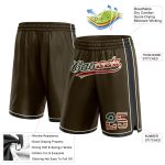 Personalized Olive Vintage USA Flag Black-Cream Authentic Salute To Service Basketball Shorts Team Custom Name and Number