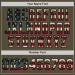 Personalized Olive Vintage USA Flag-Black Mesh Authentic Throwback Salute To Service Baseball Jersey Team Custom Name and Number