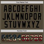 Personalized Olive Vintage USA Flag Black-Old Gold Authentic Throwback Salute To Service Basketball Jersey Team Custom Name and Number
