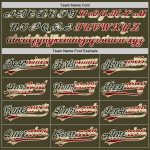 Personalized Olive Vintage USA Flag-City Cream Salute To Service Two-Button Unisex Softball Jersey Team Custom Name and Number
