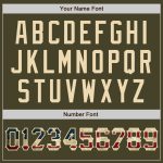 Personalized Olive Vintage USA Flag-City Cream Salute To Service Two-Button Unisex Softball Jersey Team Custom Name and Number