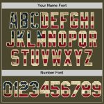 Personalized Olive Vintage USA Flag-Cream Authentic Sleeveless Salute To Service Baseball Jersey