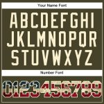 Personalized Olive Vintage USA Flag Cream-Crimson Authentic Salute To Service Baseball Jersey Team Custom Name and Number