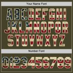 Personalized Olive Vintage USA Flag Cream-Maroon Line Authentic Salute To Service Baseball Jersey Team Custom Name and Number