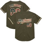 Personalized Olive Vintage USA Flag-Cream Mesh Authentic Throwback Salute To Service Baseball Jersey Team Custom Name and Number