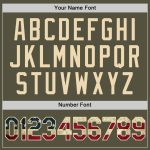 Personalized Olive Vintage USA Flag-Cream Performance Salute To Service T-Shirt Team Custom Name and Number