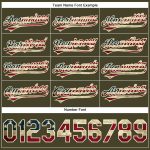 Personalized Olive Vintage USA Flag-Cream Performance Vapor Salute To Service Golf Polo Shirt Team Custom Name and Number