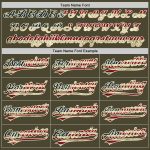 Personalized Olive Vintage USA Flag Cream-Red Authentic Throwback Salute To Service Baseball Jersey Team Custom Name and Number