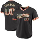 Personalized Olive Vintage USA Flag Cream-Red Authentic Throwback Salute To Service Baseball Jersey