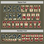 Personalized Olive Vintage USA Flag Cream-Red Mesh Authentic Throwback Salute To Service Football Jersey Team Custom Name and Number