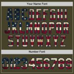 Personalized Olive Vintage USA Flag Navy-Cream Line Authentic Salute To Service Baseball Jersey Team Custom Name and Number