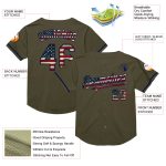 Personalized Olive Vintage USA Flag-Navy Mesh Authentic Throwback Salute To Service Baseball Jersey Team Custom Name and Number