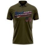 Personalized Olive Vintage USA Flag-Navy Performance Vapor Salute To Service Golf Polo Shirt Team Custom Name and Number