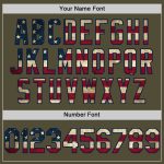 Personalized Olive Vintage USA Flag-Navy Salute To Service Two-Button Unisex Softball Jersey Team Custom Name and Number