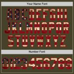 Personalized Olive Vintage USA Flag Red-Cream Line Authentic Salute To Service Baseball Jersey Team Custom Name and Number