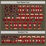 Personalized Olive Vintage USA Flag-Red Mesh Authentic Throwback Salute To Service Baseball Jersey Team Custom Name and Number