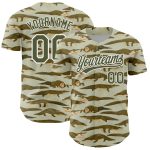 Personalized Olive White 3D Pattern Design Crocodile Authentic Baseball Jersey Team Custom Name and Number