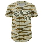 Personalized Olive White 3D Pattern Design Crocodile Authentic Baseball Jersey Team Custom Name and Number