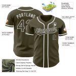 Personalized Olive White Authentic Salute To Service Baseball Jersey Team Custom Name and Number