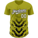 Personalized Olive White-Black 3D Pattern Design Abstract Arrow Authentic Baseball Jersey Team Custom Name and Number
