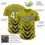 Personalized Olive White-Black 3D Pattern Design Abstract Arrow Authentic Baseball Jersey Team Custom Name and Number
