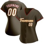 Personalized Olive White-Gold Authentic Salute To Service Baseball Jersey Team Custom Name and Number