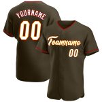 Personalized Olive White-Gold Authentic Salute To Service Baseball Jersey Team Custom Name and Number