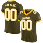Personalized Olive White-Gold Mesh Authentic Salute To Service Football Jersey