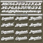 Personalized Olive White-Gray Mesh Authentic Throwback Salute To Service Baseball Jersey Team Custom Name and Number
