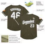 Personalized Olive White-Gray Mesh Authentic Throwback Salute To Service Baseball Jersey Team Custom Name and Number