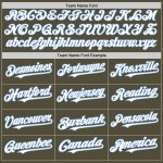 Personalized Olive White-Light Blue Mesh Authentic Throwback Salute To Service Baseball Jersey Team Custom Name and Number