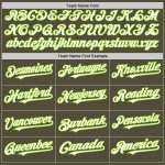 Personalized Olive White-Neon Green Mesh Authentic Throwback Salute To Service Baseball Jersey Team Custom Name and Number