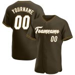 Personalized Olive White-Old Gold Authentic Salute To Service Baseball Jersey