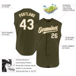Personalized Olive White-Old Gold Authentic Sleeveless Salute To Service Baseball Jersey Team Custom Name and Number