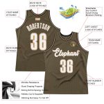 Personalized Olive White-Old Gold Authentic Throwback Salute To Service Basketball Jersey Team Custom Name and Number