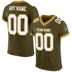 Personalized Olive White-Old Gold Mesh Authentic Salute To Service Football Jersey