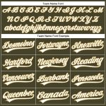 Personalized Olive White-Old Gold Performance Vapor Salute To Service Golf Polo Shirt Team Custom Name and Number