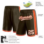Personalized Olive White-Orange Authentic Salute To Service Basketball Shorts Team Custom Name and Number