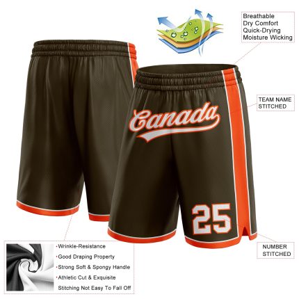Personalized Olive White-Orange Authentic Salute To Service Basketball Shorts Team Custom Name and Number