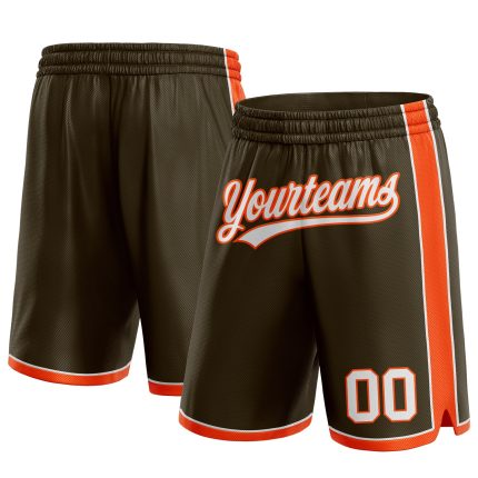 Personalized Olive White-Orange Authentic Salute To Service Basketball Shorts Team Custom Name and Number