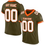 Personalized Olive White-Orange Mesh Authentic Salute To Service Football Jersey Team Custom Name and Number